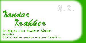 nandor krakker business card